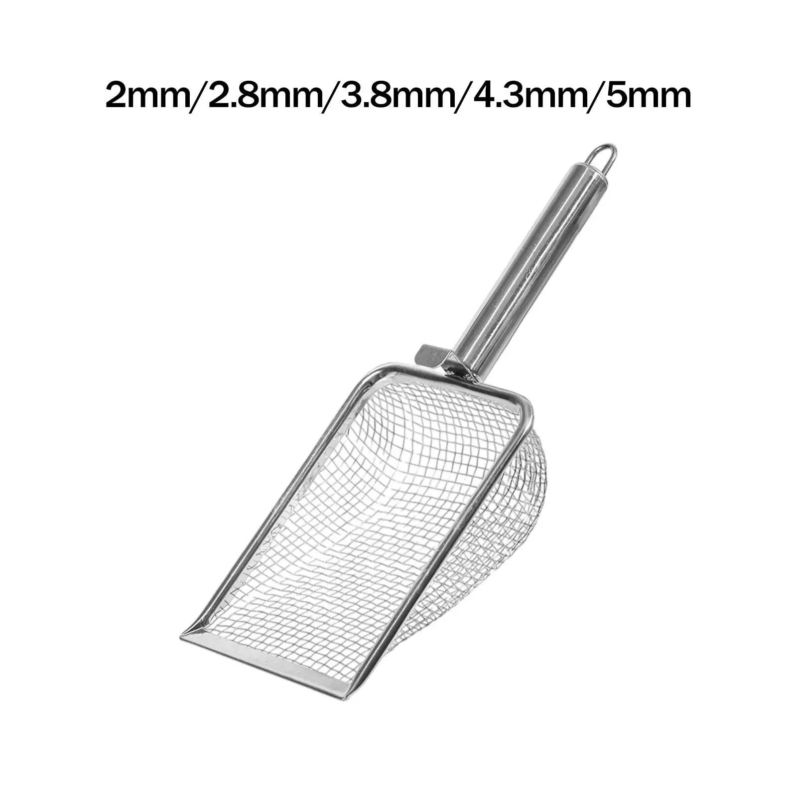 Cuchara de arena para gatos, malla práctica, resistente, limpiador de acero inoxidable de primera calidad, tamiz de arena versátil para mascotas - imagen 3