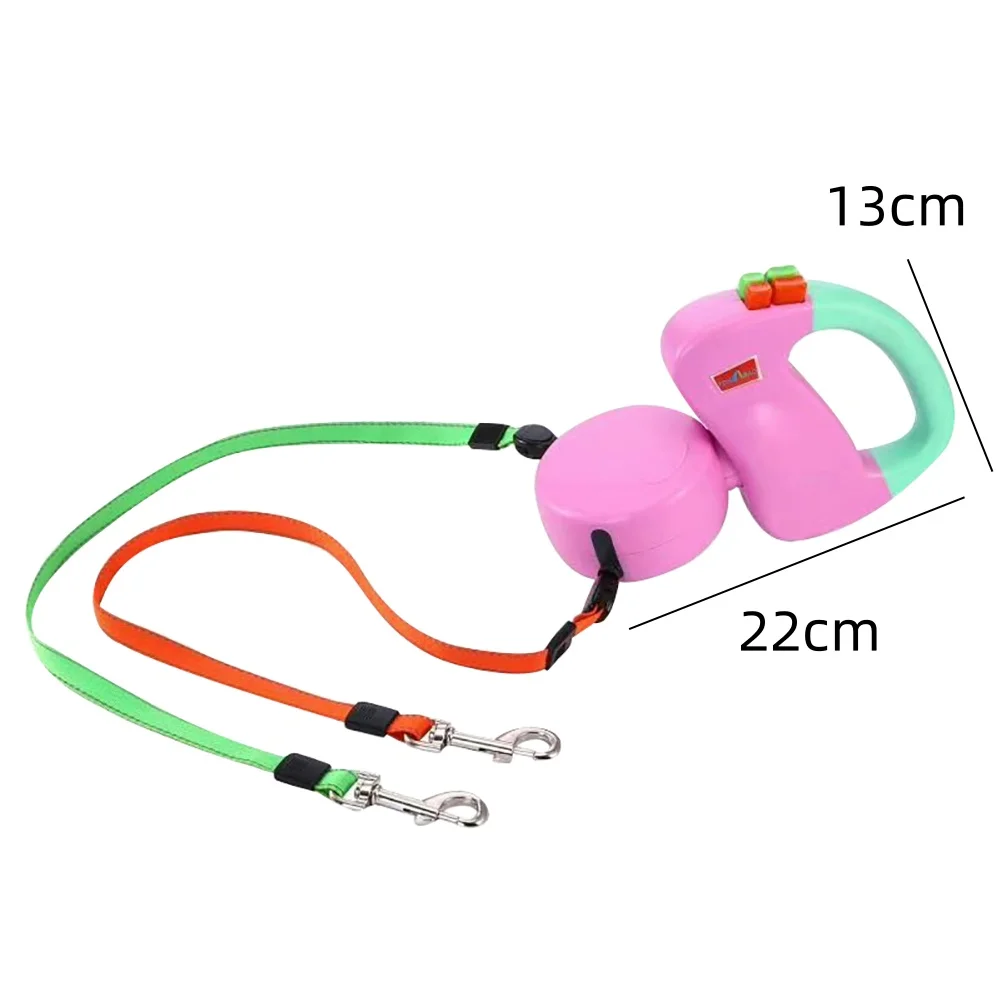 Cuerda de tracción de doble línea para caminar, Correa telescópica automática para cachorros, perros y mascotas, diseño único - imagen 5