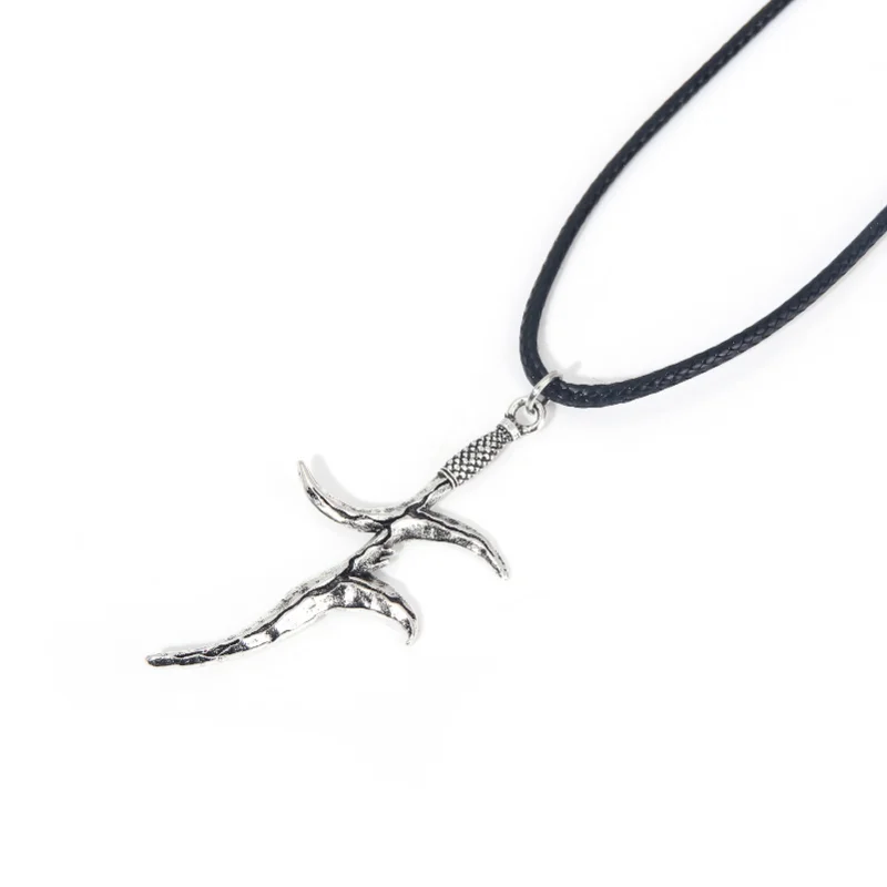 Melina-espada Irregular, cuchillo negro, daga, colgante, anillo de juego, collar de Elden, regalo para seguidores, accesorios de joyería, 2 uds. - imagen 3