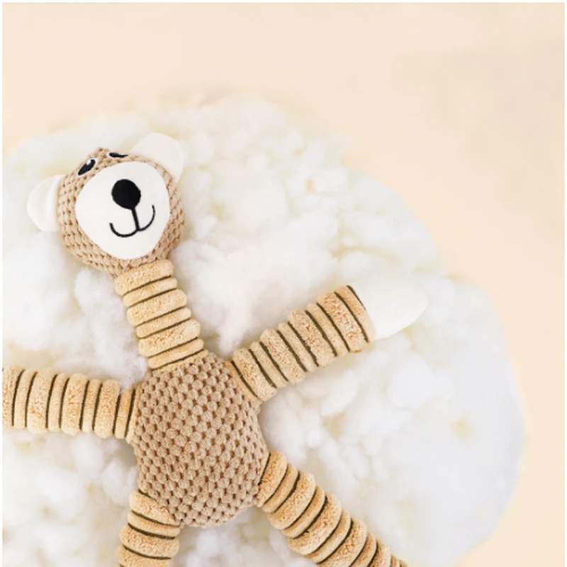 Juguetes para perros con chirrido para mascotas, moneda resistente a mordeduras, diseño de animales de dibujos animados, alivia el aburrimiento, juguetes interactivos molares de felpa - imagen 4