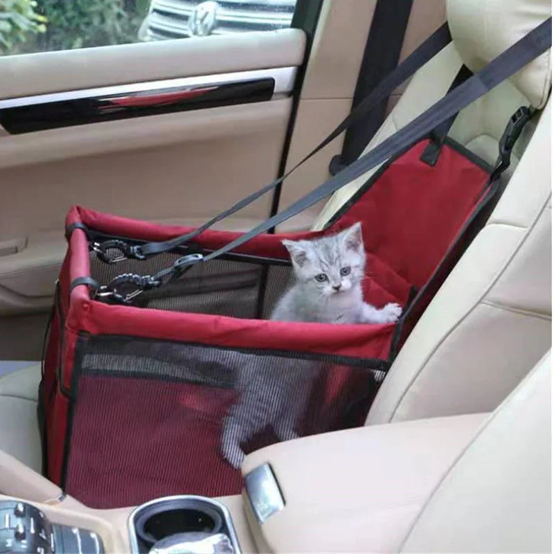 Fundas Plegables para Asiento de Coche para Mascotas con Bolsa de Transporte y Cesta de Seguridad - imagen 4