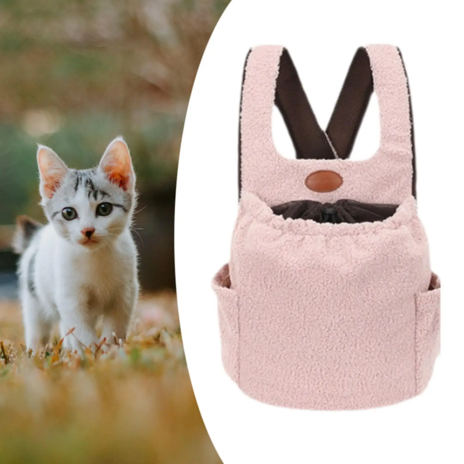 Pet Carrier Backpack Cat Carry Bag, Portable Adjustable Small Dog Carrier Pet Carrying Bag for Walking Outdoor Hiking