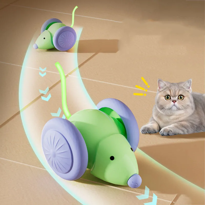 Juguete interactivo para gatos ratón eléctrico esquiva obstáculos - imagen 3