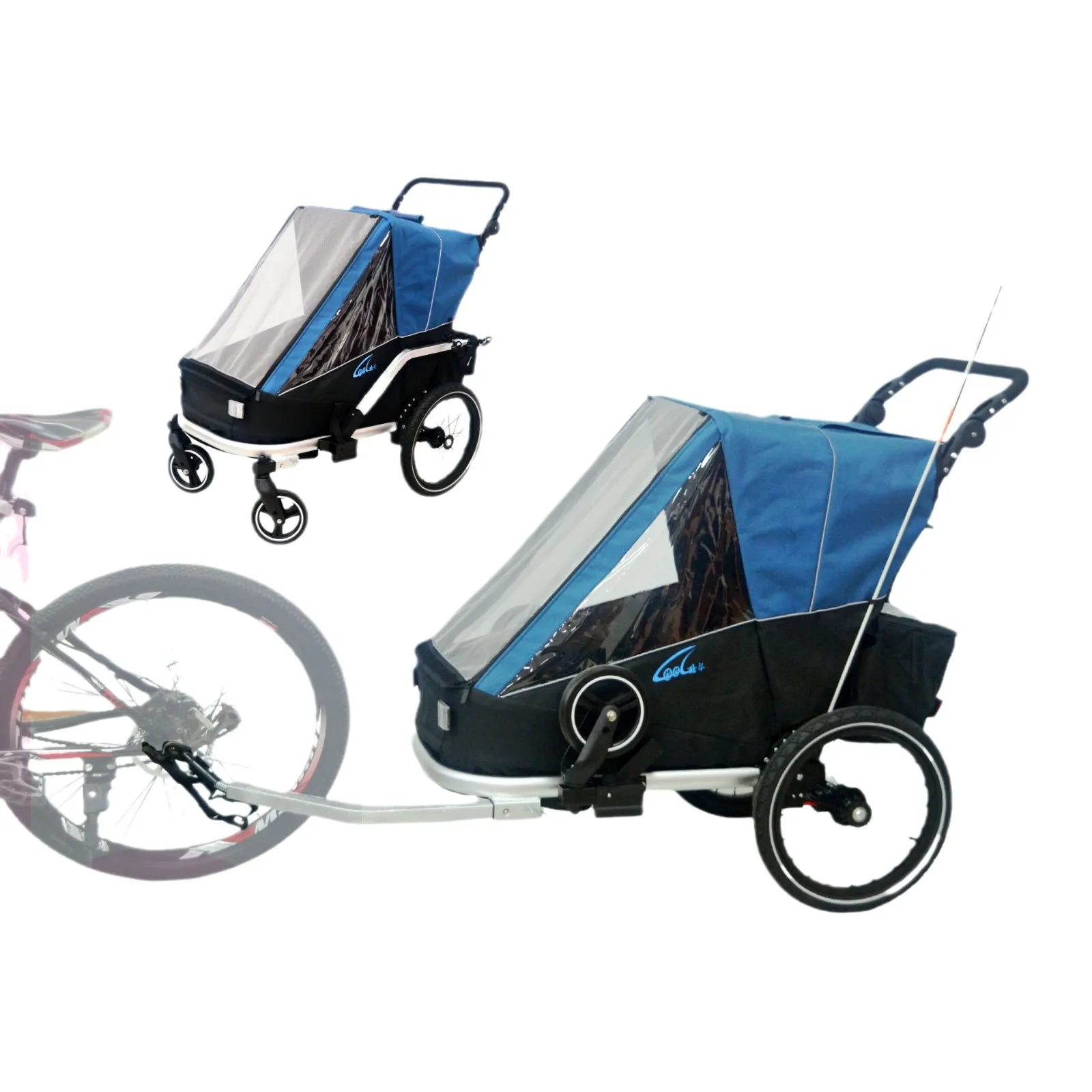 Carro de viaje para mascotas, artefacto de viaje para un solo niño, remolque de bicicleta, vehículo utilitario absorbente de golpes de aleación de aluminio - imagen 5