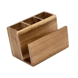 Caja organizadora cubiertos cocina con porta servilletas para encimera
