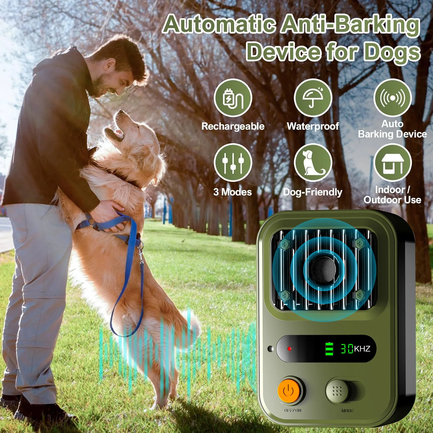 Dispositivo anti ladridos ultrasonido con pantalla a color para perros - imagen 3