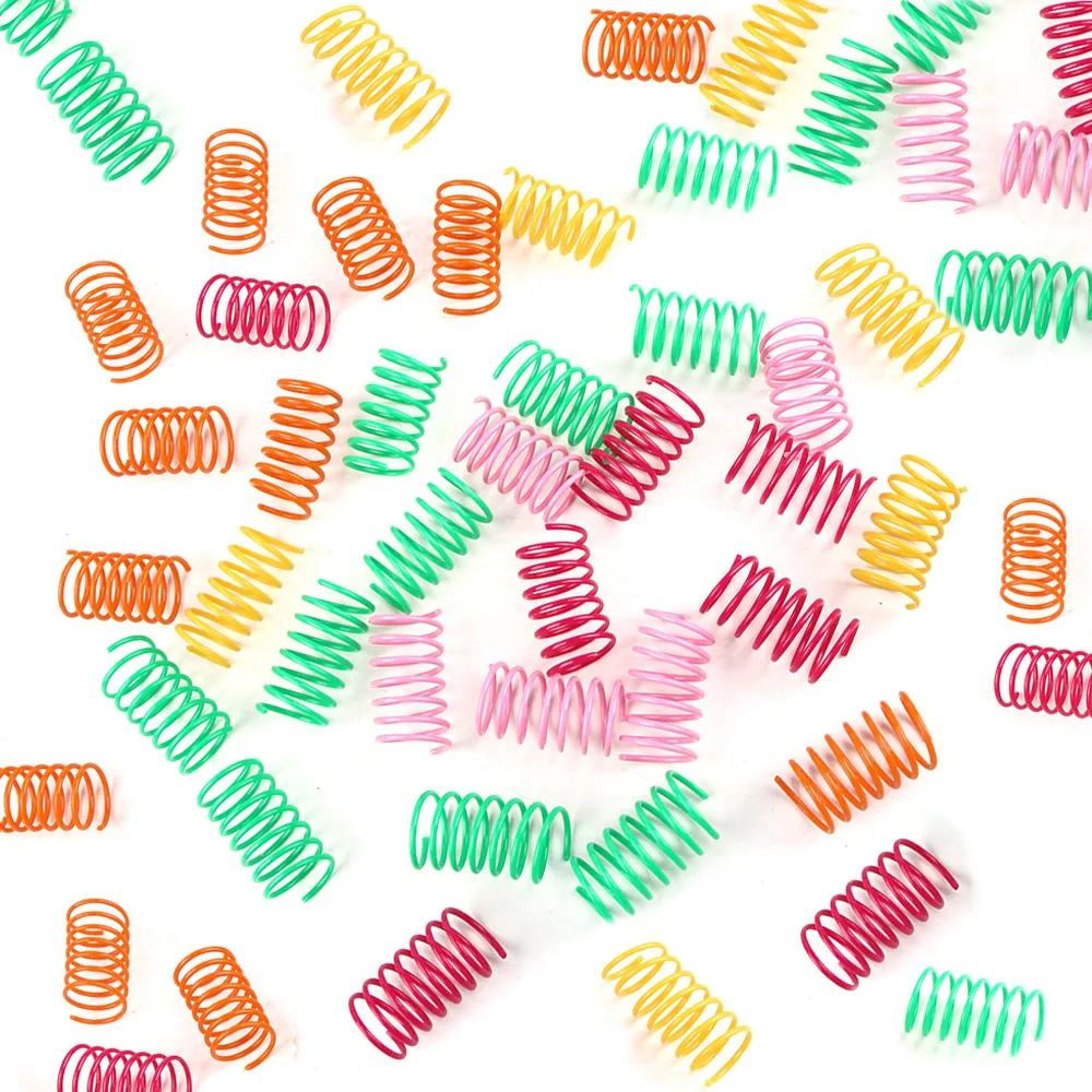 50 Uds. Juguete interactivo para gatos, juguetes de primavera para gatos, gatitos, juguetes divertidos, resortes en espiral de bobina colorida, accesorios para gatos - imagen 5