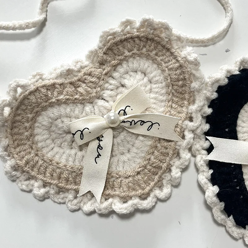 Collar de punto para mascotas, Collar de punto en forma de corazón, lazo INS para gato, decoración bonita, accesorios para perros pequeños, accesorios para cachorros - imagen 3