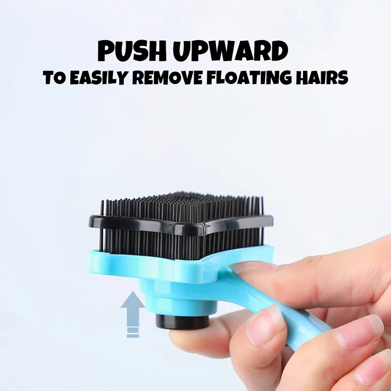 Cepillo para gatos, peine para mascotas, cepillo autolimpiante para quitar el pelo, cepillo de aseo, peine para desmatting de mascotas, peine de belleza para perros - imagen 3
