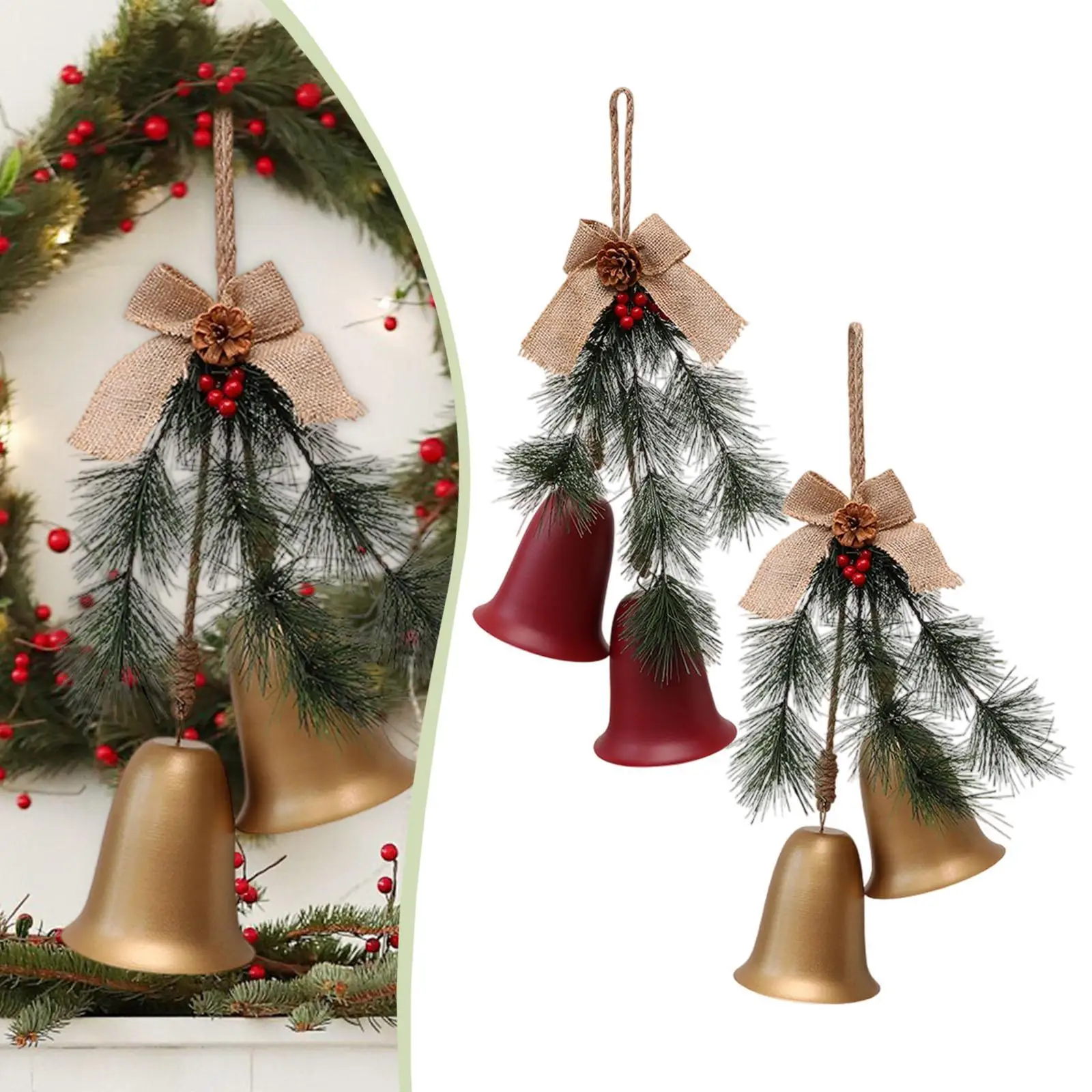 Adorno de campana de Navidad colgante colgante árbol de Navidad decoración colgante para celebración, centros comerciales, festivales, porche, Año Nuevo - imagen 3