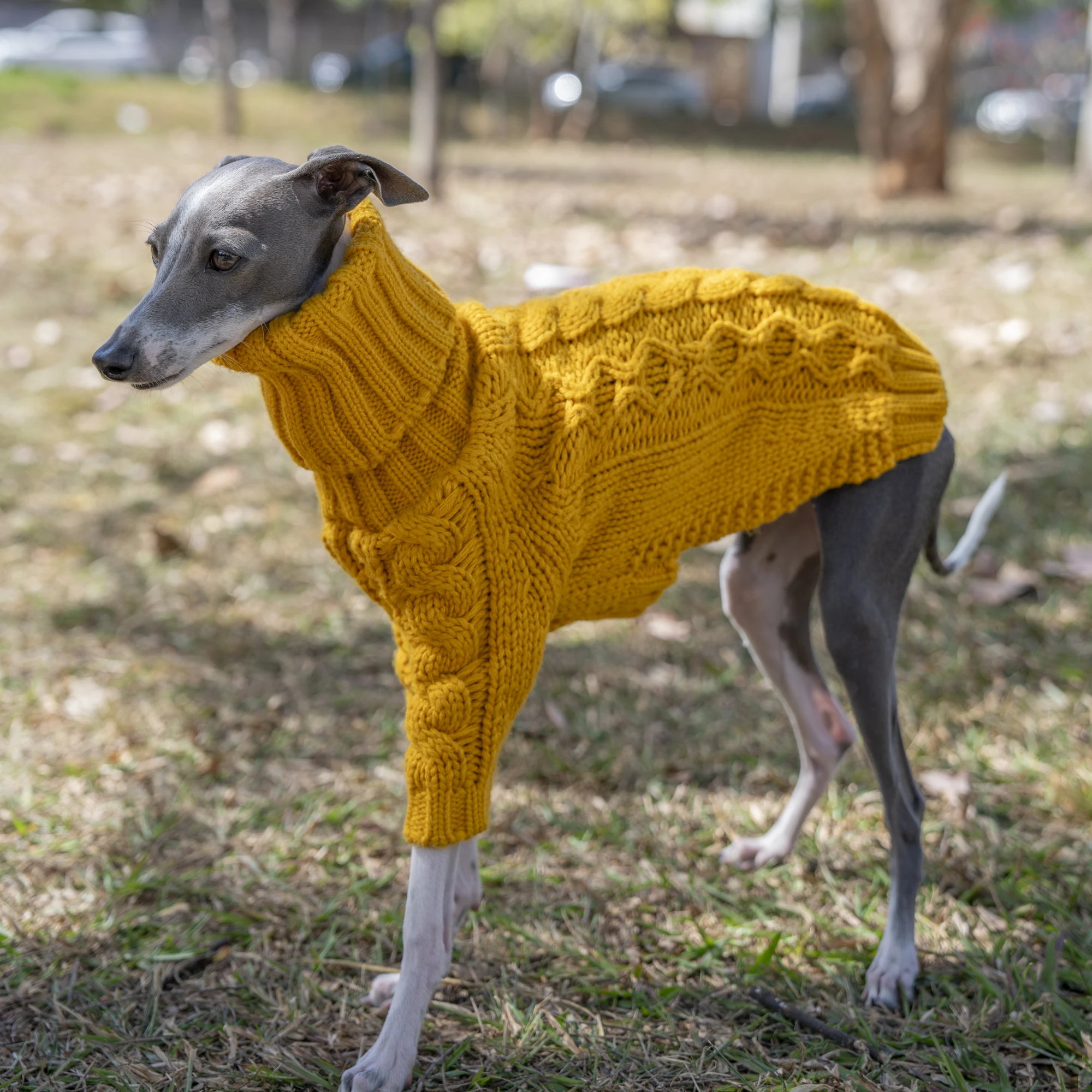 Suéter grueso de invierno para perros, ropa de punto con cuello alto para mascotas, ropa cómoda y cálida para perros grandes en clima frío, 1 ud. - imagen 3