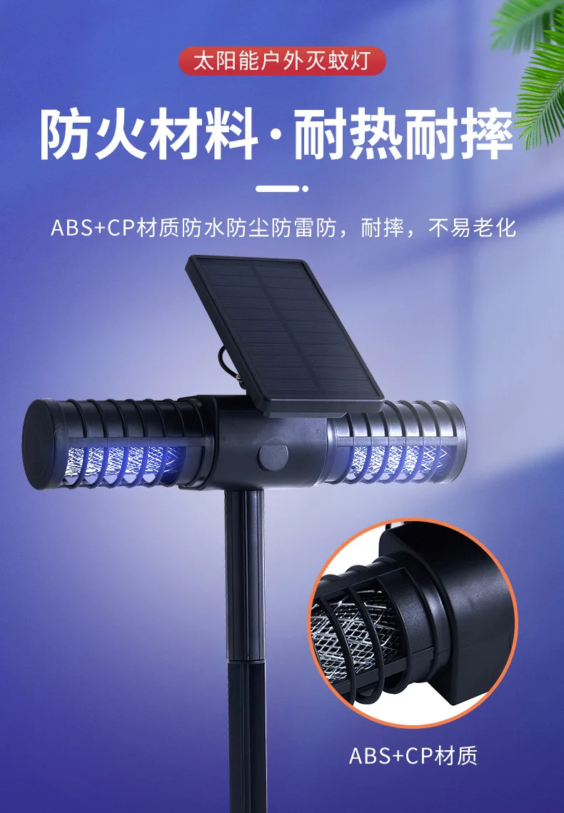 Lámpara solar antimosquitos iluminación encendida