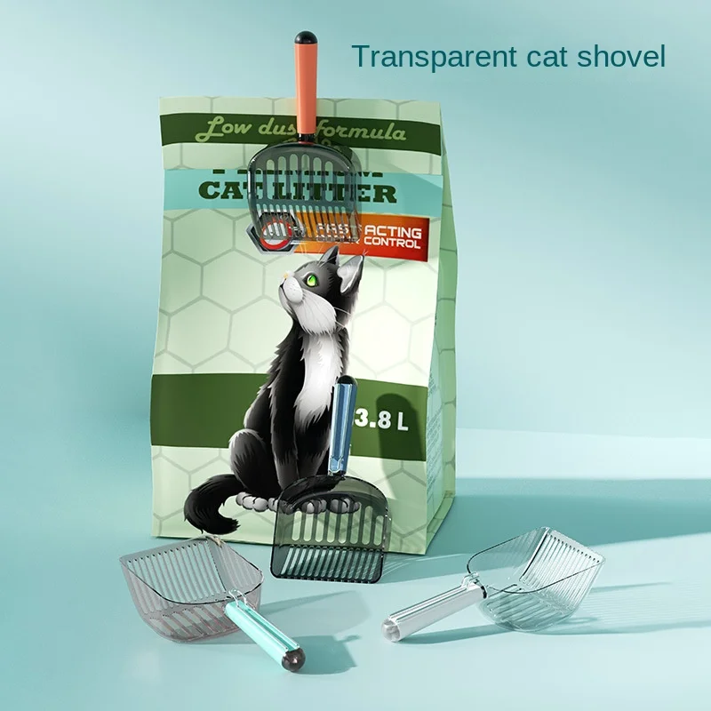Cat Litter Scoop Plastic Cat Litter Shovel With Base Self Cleaning Cat Litter Box Shovel Kitten Toilet Clean Tools Cat Supplies - imagen 3