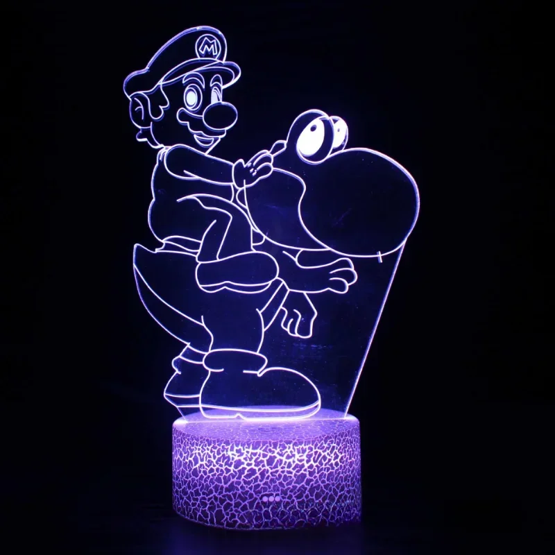 Super Marios Bros Anime 3D luz nocturna ladrillo luz LED lámpara de escritorio de dibujos animados luz decoración de dormitorio niños cumpleaños regalos de Navidad juguete - imagen 4