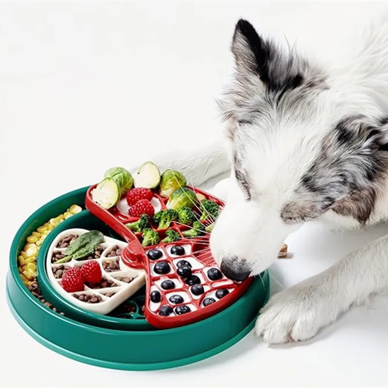 Suministros para mascotas Diseño de laberinto de tres capas para alimentadores giratorios adecuado para perros y gatos Cuenco de comida lenta antivómitos - imagen 3