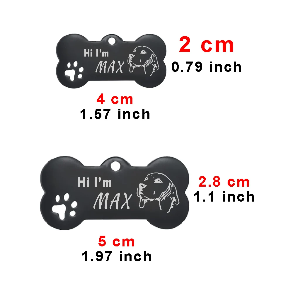 Llavero grabado con etiqueta de identificación de mascota personalizada, colgante con nombre de perro y gato, hueso, pata, hueso, accesorios para mascotas - imagen 5