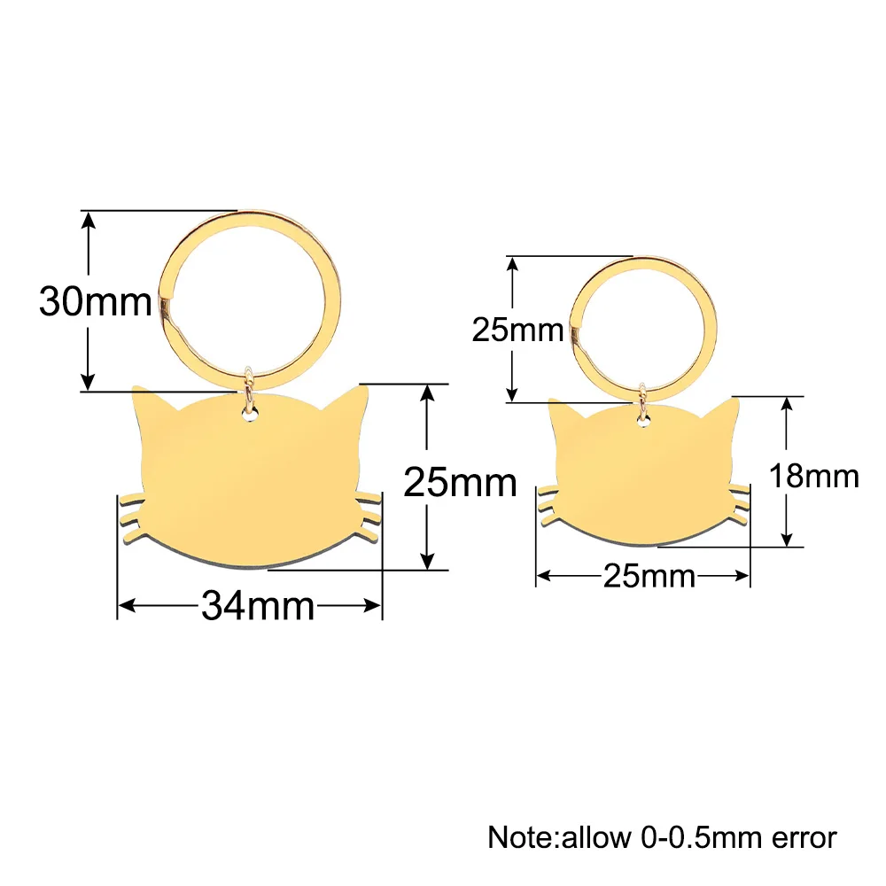 10 Uds. De llavero con etiqueta de acero inoxidable personalizable para mascotas, colgante, accesorios de Collar antipérdida - imagen 2