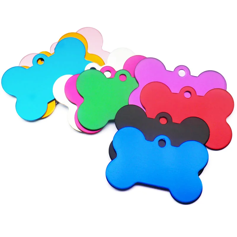 Venta al por mayor, 100 Uds., etiqueta de perro de hueso de aluminio, etiqueta personalizada con nombre de gato, etiquetas de identificación para perros, etiquetas de placa de identidad para perros personalizadas - imagen 5