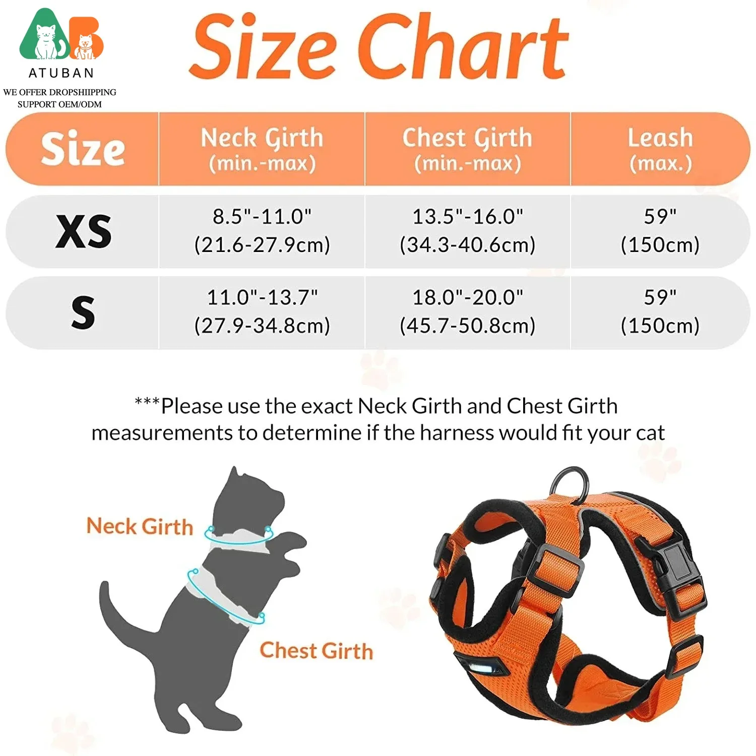 ATUBAN Arnés y correa para gatos para caminar, arneses de chaleco ajustables suaves a prueba de escape para gatos, chaqueta de tiras reflectantes transpirables - imagen 2