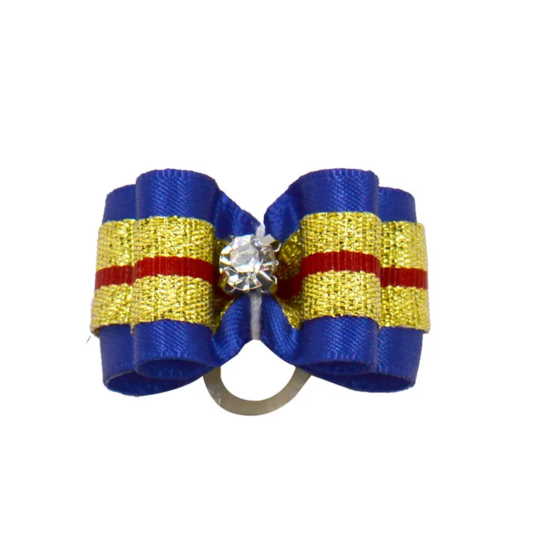 20/50/100 Uds. Accesorios para el cabello con lazos para perros, tocado con lazo de diamante, lazos coloridos para el cuidado de cachorros con bandas de goma, sombreros para gatos - imagen 2