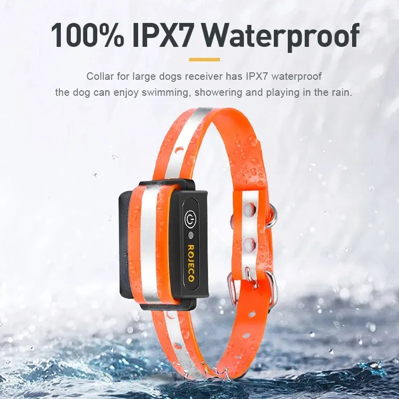 Robeco-Collar de entrenamiento eléctrico para perros, dispositivo de Control remoto para mascotas, recargable, Control de ladridos, parada de choque, 1000m - imagen 5