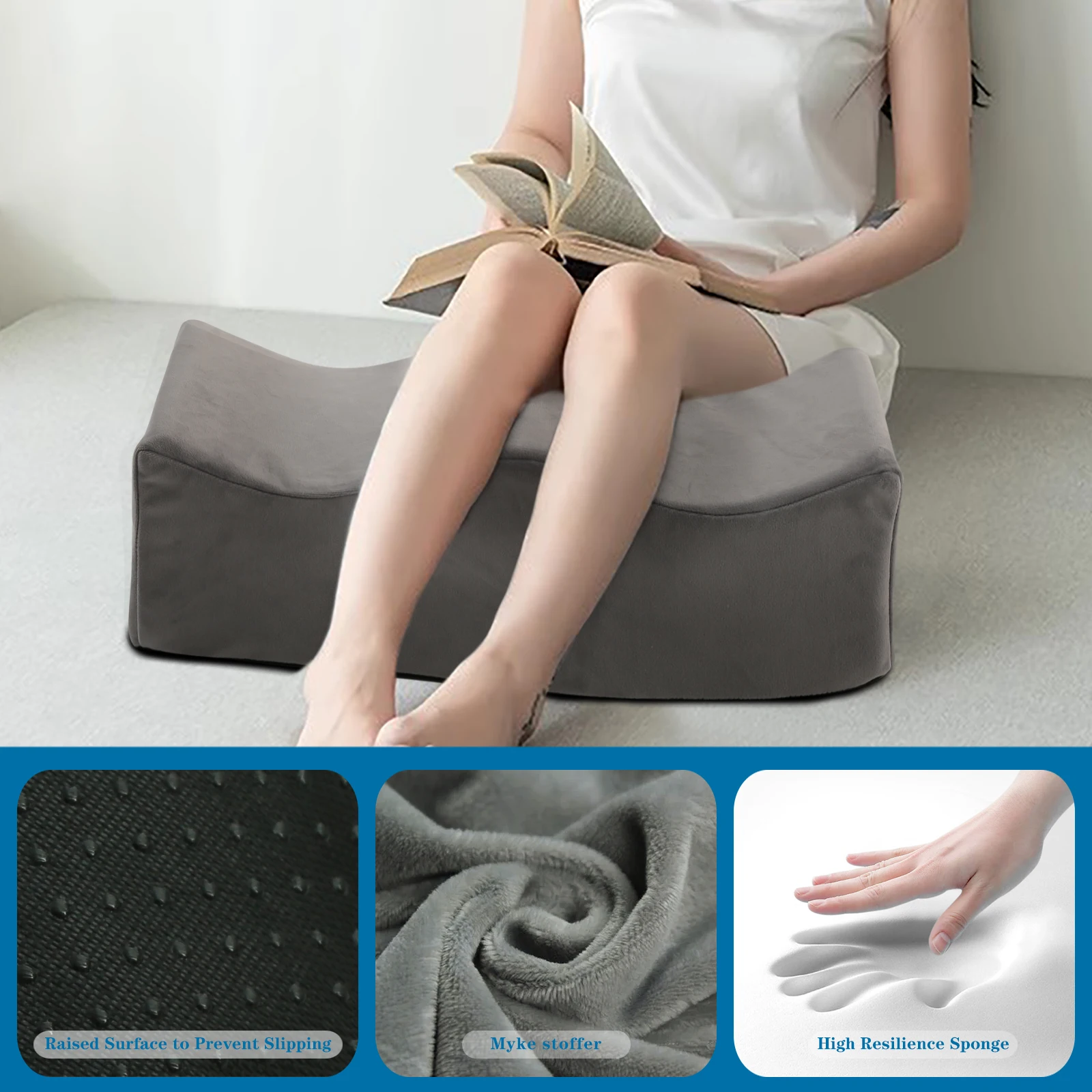 Almohada de piernas viscoelástica para descanso cómodo y soporte - imagen 3