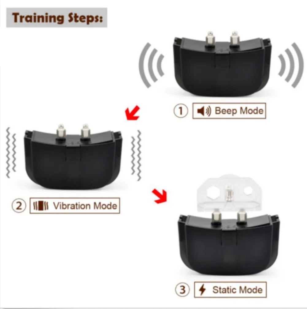 Entrenador eléctrico antiladridos para perros, entrenamiento para dejar de ladrar mascotas, Collar ajustable, Control remoto, 300 m, sin batería - imagen 4