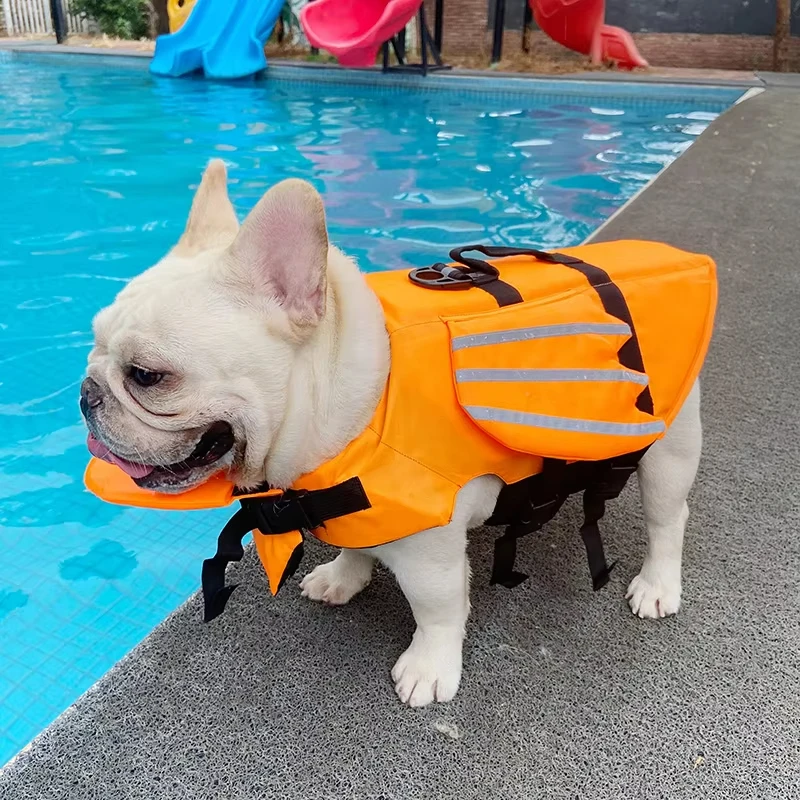 Chaleco salvavidas para perros, traje de baño para perros, traje de baño de Bulldog Francés, chaleco de seguridad para mascotas, ropa de verano para perros pequeños y medianos - imagen 3