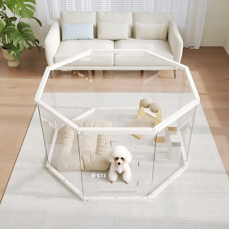 Parque infantil transparente para perros con puerta interior, valla acrílica para perros, barrera de seguridad para perros rodeados, barrera de seguridad para niños y cachorros - imagen 4