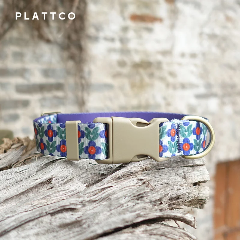 PLATTCO Collar de perro con estampado de nailon, Collar ajustable para perros, productos para mascotas, placa con nombre grabada personalizada, suministros para mascotas PDC359 - imagen 2