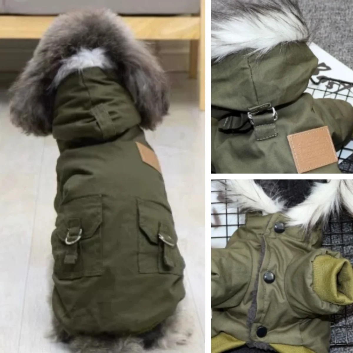 Chaqueta de abrigo de invierno para perros, sudadera gruesa y cálida con capucha para perros pequeños y medianos, ropa para mascotas Chihuahua Yorkies, ropa para clima frío - imagen 2