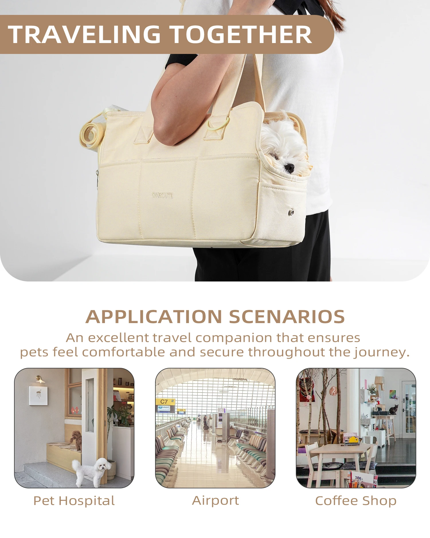 Bolso de hombro portátil de malla para transportar mascotas, para gatos, perros pequeños, bolsa de viaje ligera y suave para exteriores - imagen 4