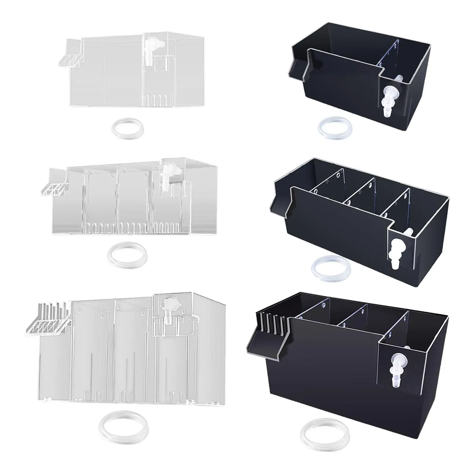Fish Tank External Filter Box Quiet Drip Water Flow Box Hang on Filter Box Drawer Filter Box for Small Fish Tank Turtle Tank