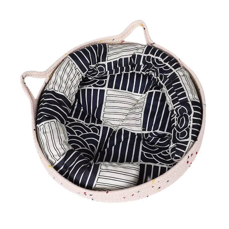 Cama de mimbre para gatos con estera refrescante y casa antiarañazos - imagen 5