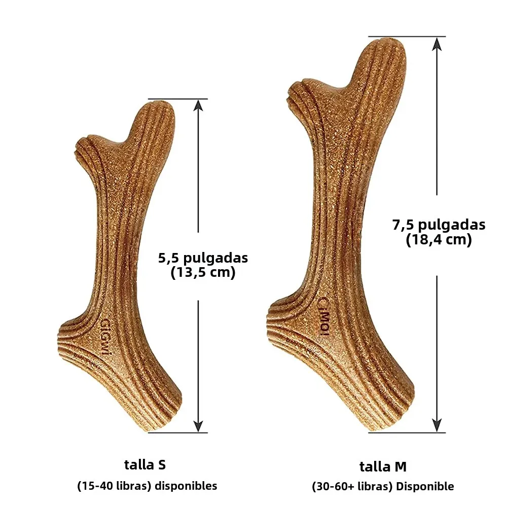 Gigwi-juguetes para masticar para perros, astas de ciervo de madera auténtica para masticadores agresivos, masticar para perros grandes, indestructibles, resistentes y duraderos, regalo - imagen 2