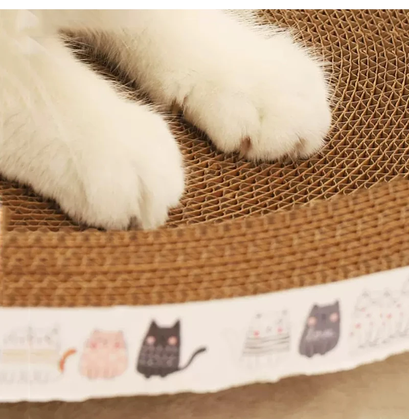 Rascador corrugado para gatos, raspadores para gatos, garra redonda ovalada, juguetes para gatos, cama para gatos resistente al desgaste, nido, accesorios para gatos - imagen 5