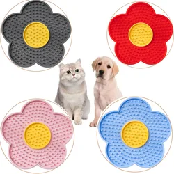 Suministros para mascotas, almohadilla para lamer gatos, forma de flor solar, placa para lamer perros de silicona, estera para lamer lento para mascotas