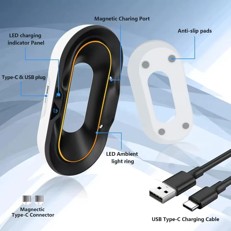 Base de carga para PS5 VR2 con soporte de controlador de luz RGB, estación de carga, accesorios para PS5 VR2 - imagen 3