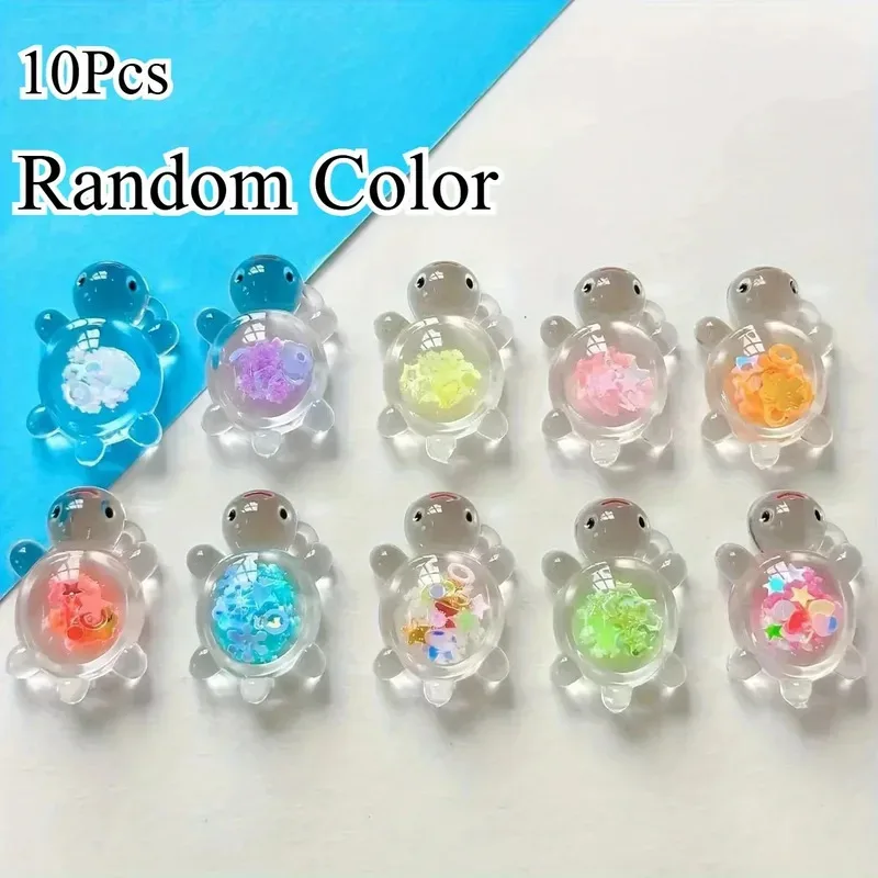 10 Uds. De adornos para acuario de tortuga de resina que brillan en la oscuridad, decoración colorida vibratoria para pecera de tortuga, adorno de paisaje en miniatura - imagen 5