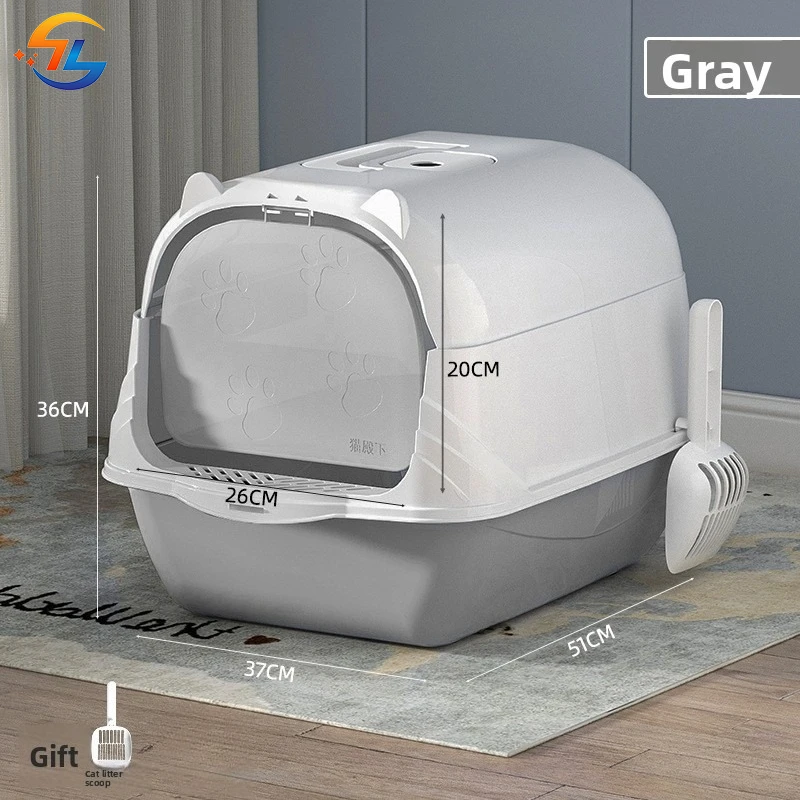 Citas de cama para gatos, caja de arena para gatos completamente cerrada, suministros grandes para mascotas, inodoro portátil a prueba de salpicaduras para gatos - imagen 3