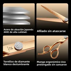 Tijeras de peluquería canina para perros - rectas curvas y entresacar