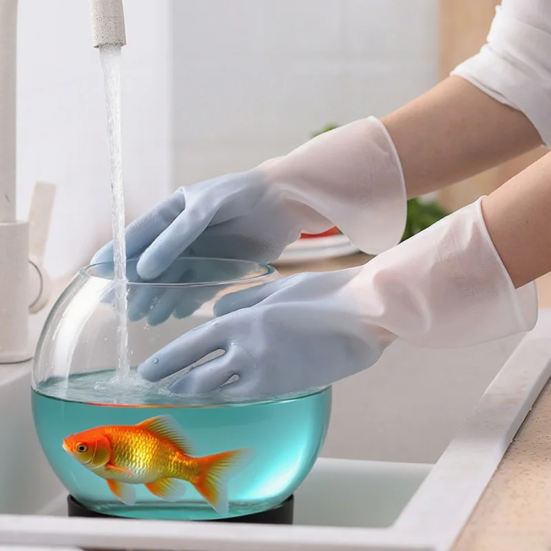 Guantes de limpieza para acuario, Material de PVC impermeable, suaves y de piel, aptos para mantenimiento de limpieza de peceras, pecera esencial - imagen 3