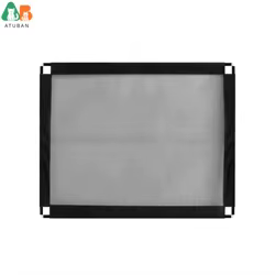 ATUBAN Gate para perros 39,3 "x 31,5" sin taladro/autoadhesivo, ajustable, para escaleras, puertas, dormitorio, cocina, puerta de malla para mascotas para pasillos
