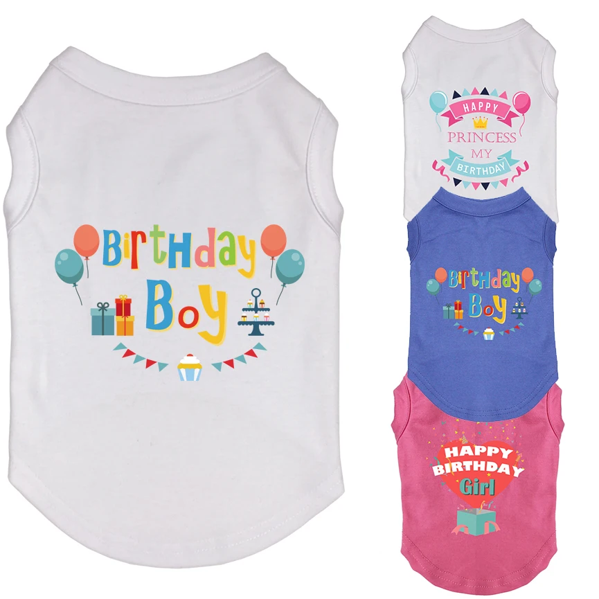 Ropa de cumpleaños para perros, camiseta de verano para perros pequeños y medianos, chaleco para gatos y cachorros, disfraz bonito para mascotas, ropa para perros, envío directo