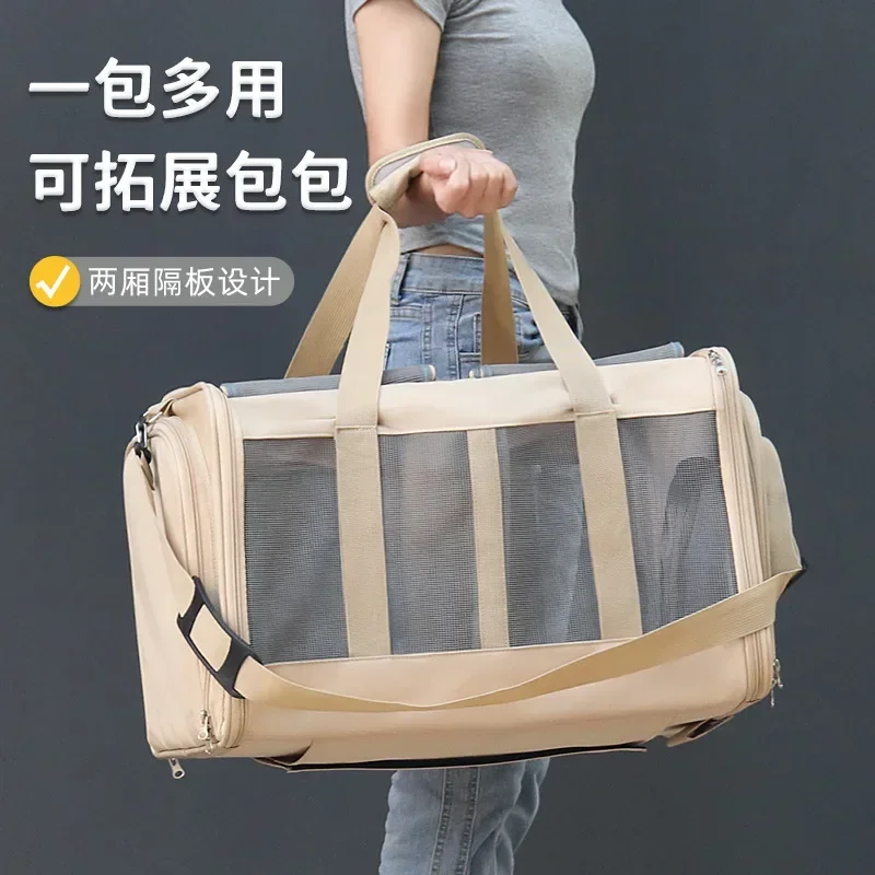 Bolsas de gran tamaño para gatos, bolsos de expansión portátiles para salir, dos gatos, aislamiento de hatchback, bolsa extraíble para mascotas, transportador plegable para mascotas - imagen 3