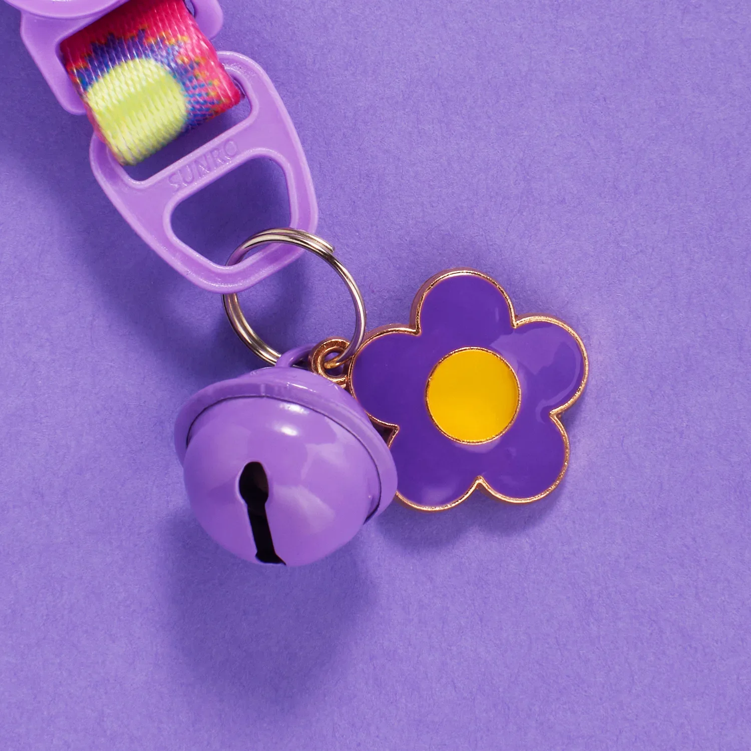 Collar de gato Floral, Collar con colgante de flor colorida, Collar de seguridad desmontable de liberación rápida, Collar de gato con campanas, accesorios para gatos - imagen 5