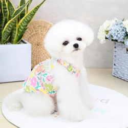 Vestido floral, falda con tirantes de verano para perros y gatos