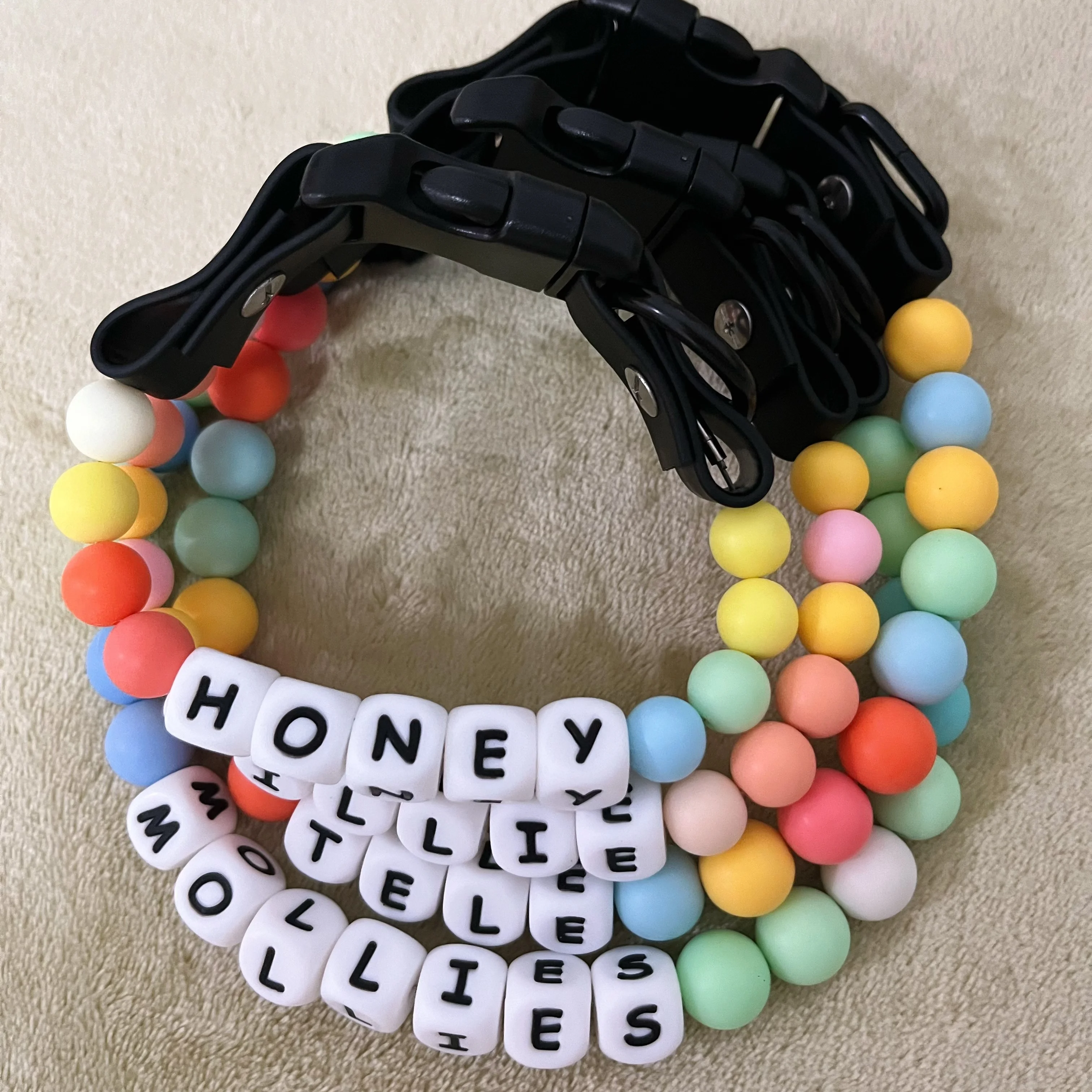 Collar con nombre de cuentas para mascotas con conjunto de pulsera de la amistad, pulsera personalizada de celebridades, Collar con nombre de perro personalizado, Collar con cuentas de perlas para perros