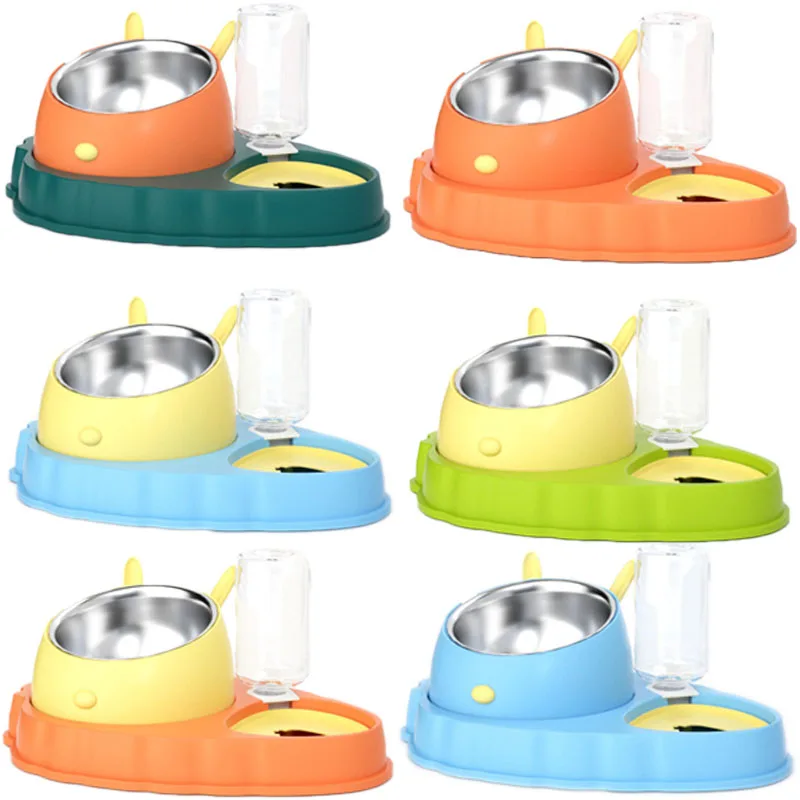 Cuenco doble de acero inoxidable para Alimentación de Mascotas, recipiente antideslizante para gatos, máquina automática para beber - imagen 2