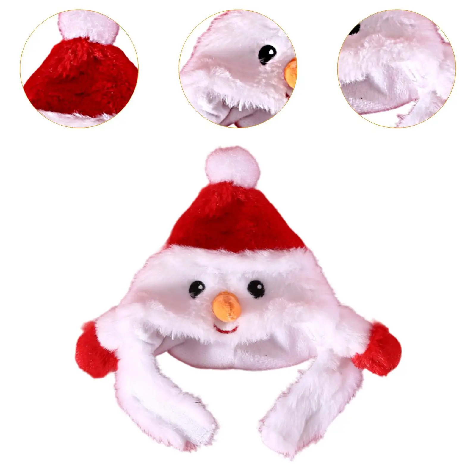 Dog Cat Christmas Hat Pet Cats Cap Winter Creative Costume Soft Head Accessories Headgear Cap for Puppy Dogs Cats Holiday Party